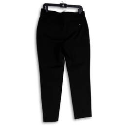 Womens Black Flat Front Slash Pocket Straight Leg Dress Pants Size 8 alternative image