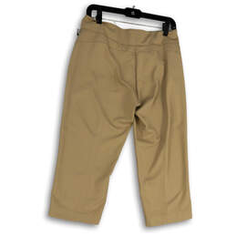 NWT Womens Beige Flat Front Pockets Straight Leg Modern Capri Pants Size 6 alternative image
