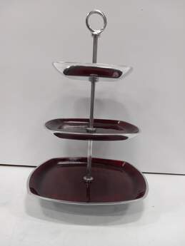 Simply Designz 3 Tiered Red Serving Tray alternative image