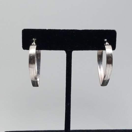 Sterling Silver Murano Glass Heart Pendant & Hoop Earrings Bundle 2pcs 16.9g image number 3