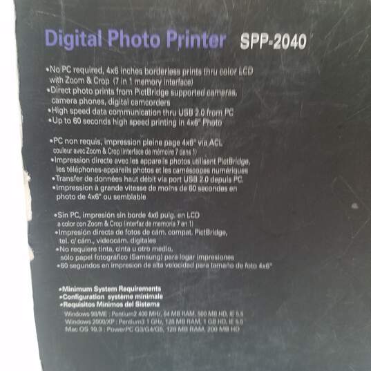 Samsung SPP-2040 Digital Photo Printer image number 6