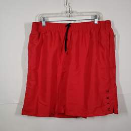 Mens Elastic Waist Drawstring Pocket Side Slit Athletic Shorts Size XXL