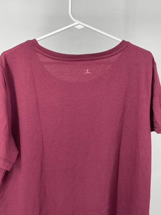 Womens Wine Short Sleeve Round Neck Sport T-Shirt Size XL T-0528908-F image number 4