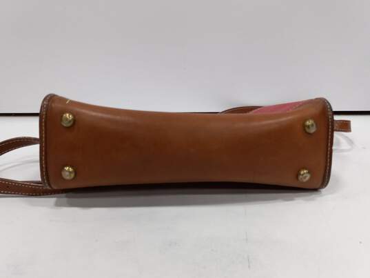 Dooney & Bourke Red/Brown Pebble Leather Crossbody Bag image number 3