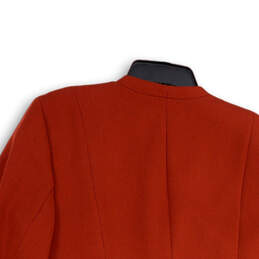 Womens Orange Long Sleeve Zipped Pocket Collarless Open Front Blazer Sz 14 alternative image