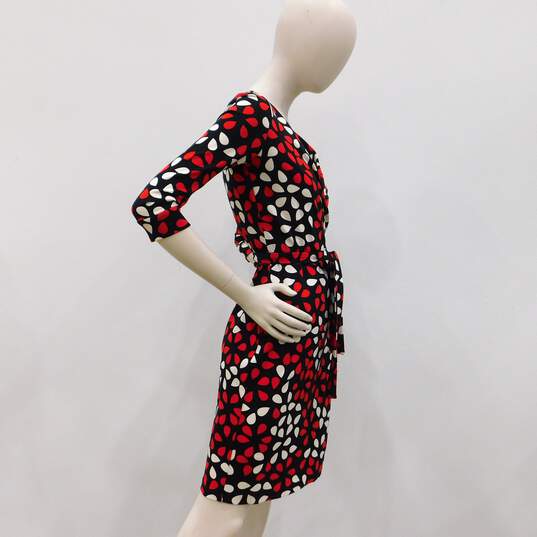 Diane von Furstenberg B&W & Red Wrap Dress image number 6