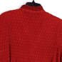 NWT Womens Red Pleated Tie Neck Balloon Sleeve Blouse Top Size Large image number 4