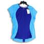 NWT Womens Blue Dri-Fit Running Short Sleeve Round Neck T-Shirt Size XL image number 1