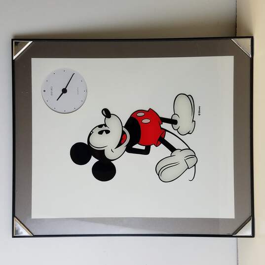 Buy the Vintage Disney Mickey Mouse Seiko Wall Clock Picture | GoodwillFinds