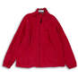 Womens Pink Logo Zipped Pockets Mock Neck Full-Zip Fleece Jacket Size 3X image number 1