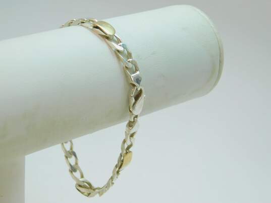Tiffany & Co 925 Silver & 18K Yellow Gold Chain Bracelet With Dust Bag 15.9g image number 9