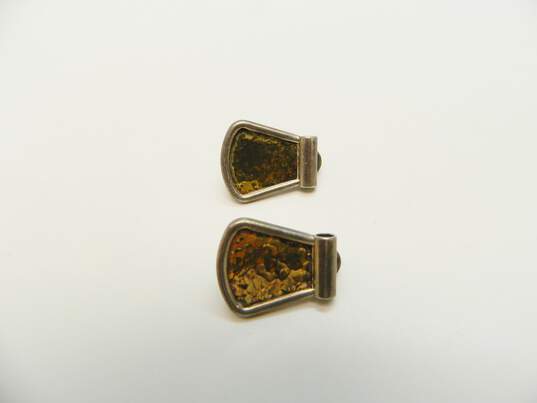 Artisan Ciani Hammered 925 & 14K Yellow Gold Clip-On Earrings 11.3g image number 3