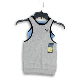 NWT Kids Heather Gray Sleeveless Scoop Neck Hooded Pullover Tank Top Size 2T