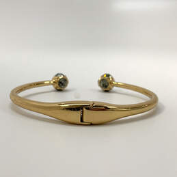 Designer Kate Spade Gold-Tone Crystal Stone Hinged Open Cuff Bracelet alternative image