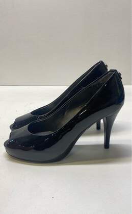 Stuart Weitzman Patent Leather Peep Toe Heels Black 7 alternative image