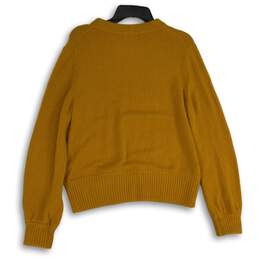 J. Crew Womens Yellow Knitted Long Sleeve Crew Neck Pullover Sweater Size L alternative image