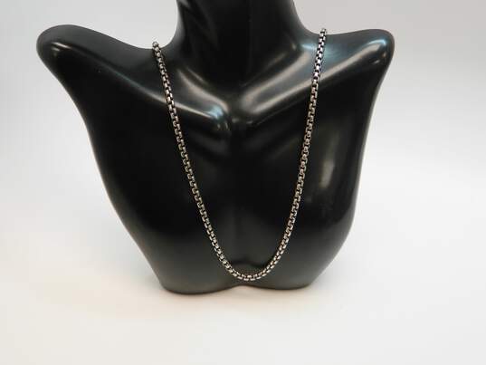 Sterling Silver Chunky Venetian Box Chain Necklace 47.9g image number 1