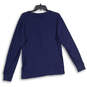 Womens Navy Blue Knitted Crew Neck Long Sleeve Pullover Sweater Size L image number 2
