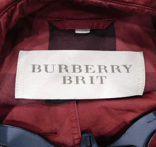Women's Burberry Brit Red Trench Coat Size M image number 3
