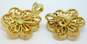 Vintage Crown Trifari Gold Toned Textured Clip On Earrings 10.8g image number 3