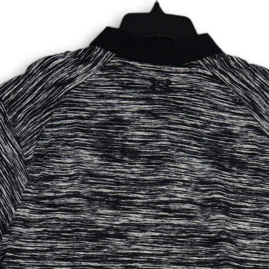 NWT Mens Black White Sapce Dye Short Sleeve Collared Golf Polo Shirt Sz XXL image number 4