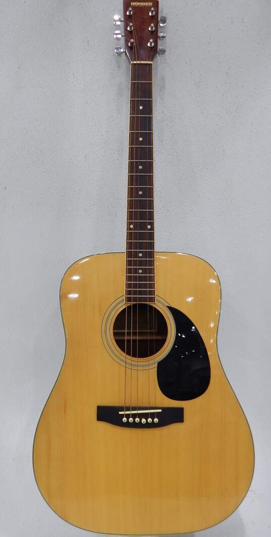 Hohner Brand HW-400N Model Wooden Acoustic Guitar w/ Soft Gig Bag image number 1