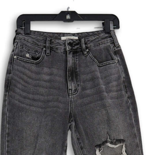 Womens Gray 5-Pocket Design Distressed Medium Wash Skinny Jeans Size 26 image number 3