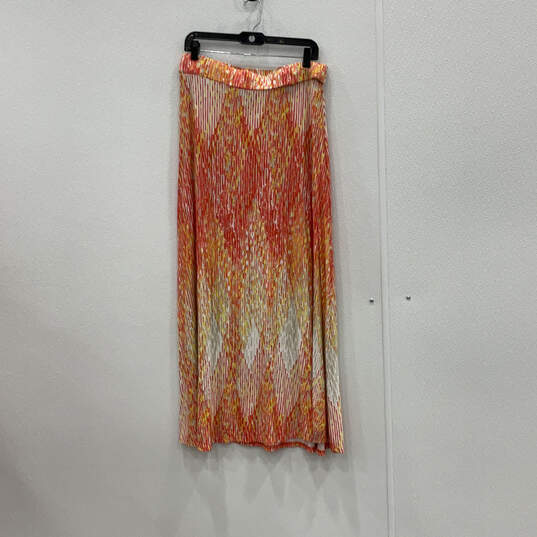 Womens Orange Yellow Printed Elastic Waist Pull-On Maxi Skirt Size 14/16 image number 2