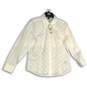 NWT Ellen Tracy Womens White Pointed Collar Long Sleeve Button Up Shirt Size 16 image number 1