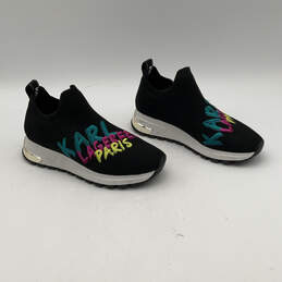 Womens Black Low Top Slip On Athletic Sneaker Shoes Size 5.5 alternative image