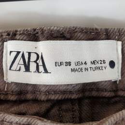 Zara Women Brown Jeans Sz 4 alternative image