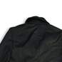 Womens Black Leather Spread Collar Long Sleeve Full-Zip Motorcycle Jacket Size M image number 4