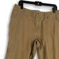 Mens Beige Flat Front Slash Pocket Straight Leg Chino Pants Size 34x30 image number 3