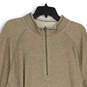 Mens Tan Reversible Mock Neck 1/4 Zip Long Sleeve Pullover Sweatshirt Sz XL image number 3