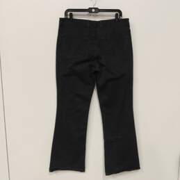 Womens Black Studded Pockets Dark Wash Denim Zip Bootcut Jeans Size 14 alternative image