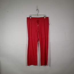 Womens Elastic Waist Drawstring Flat Front Lounge Pants Size Medium
