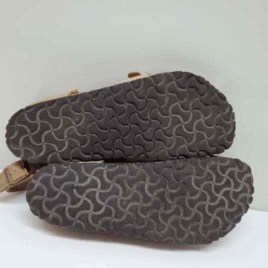 Wm Birkenstock Yara Tobacco Brown Sandals W/Designer Ankle Strap Sz M7 image number 4