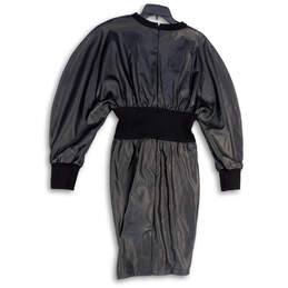 NWT Womens Brenda Black Cinched Waist Back Zip Sheath Dress Size Medium alternative image