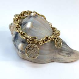 Designer Michael Kors Gold-Tone Chain Fashionable Toggle Charm Bracelet