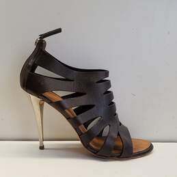Giuseppe Zanotti Leather Cutout Heels Brown 9