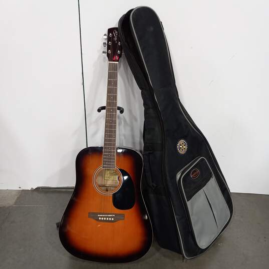 Harvest Rotary International Acoustic Guitar Model HW-101SB W/ Soft Carrying Case image number 4