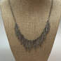 Designer Lucky Brand Silver-Tone Link Chain Fringe Statement Necklace image number 1