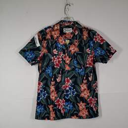 NWT Mens Floral Short Sleeve Collared Button-Up Shirt Size Medium
