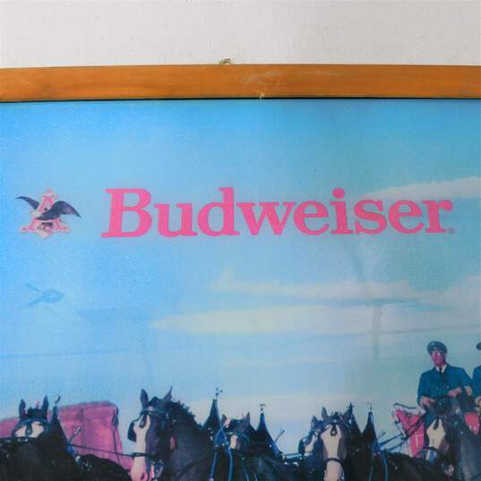 Vintage Anheuser Busch Budweiser Clydesdale Horses Advertising Bar Sign Man Cave Barware Decor image number 2