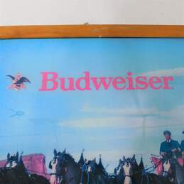 Vintage Anheuser Busch Budweiser Clydesdale Horses Advertising Bar Sign Man Cave Barware Decor alternative image