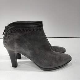 Aquatalia Gray Suede Or Leather Heeled Ankle Boots Size 10