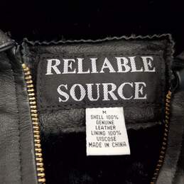 Reliable Source Men Leather Bomber Jacket M
