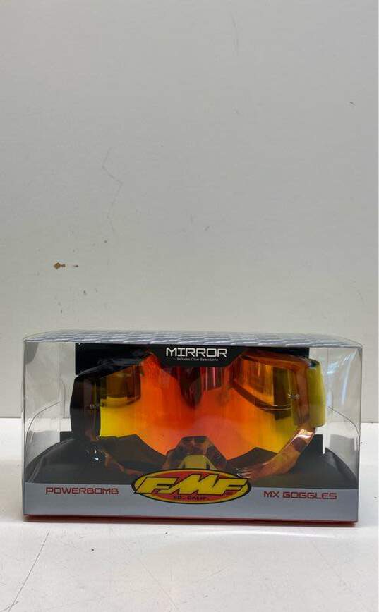 FMF Powerbomb MX Goggles Spark Mirror Red Lens F-50200-2526 image number 1