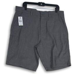 NWT Hang Ten Mens Gray Flat Front Slash Pocket Chino Shorts Size 36