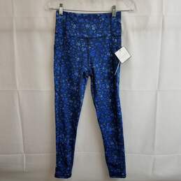 Blue floral print yoga pants S nwt